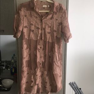 Wilfred dusty rose oversize collard shirt dress